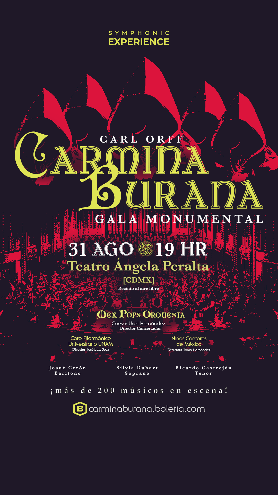 Sumérgete en la grandeza de Carmina Burana en una gala monumental sinfónica