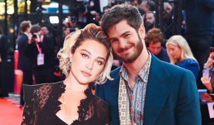 Andrew Garfield lleva a Florence Pugh… en cartón al estreno de «We Live In Time» en Londres